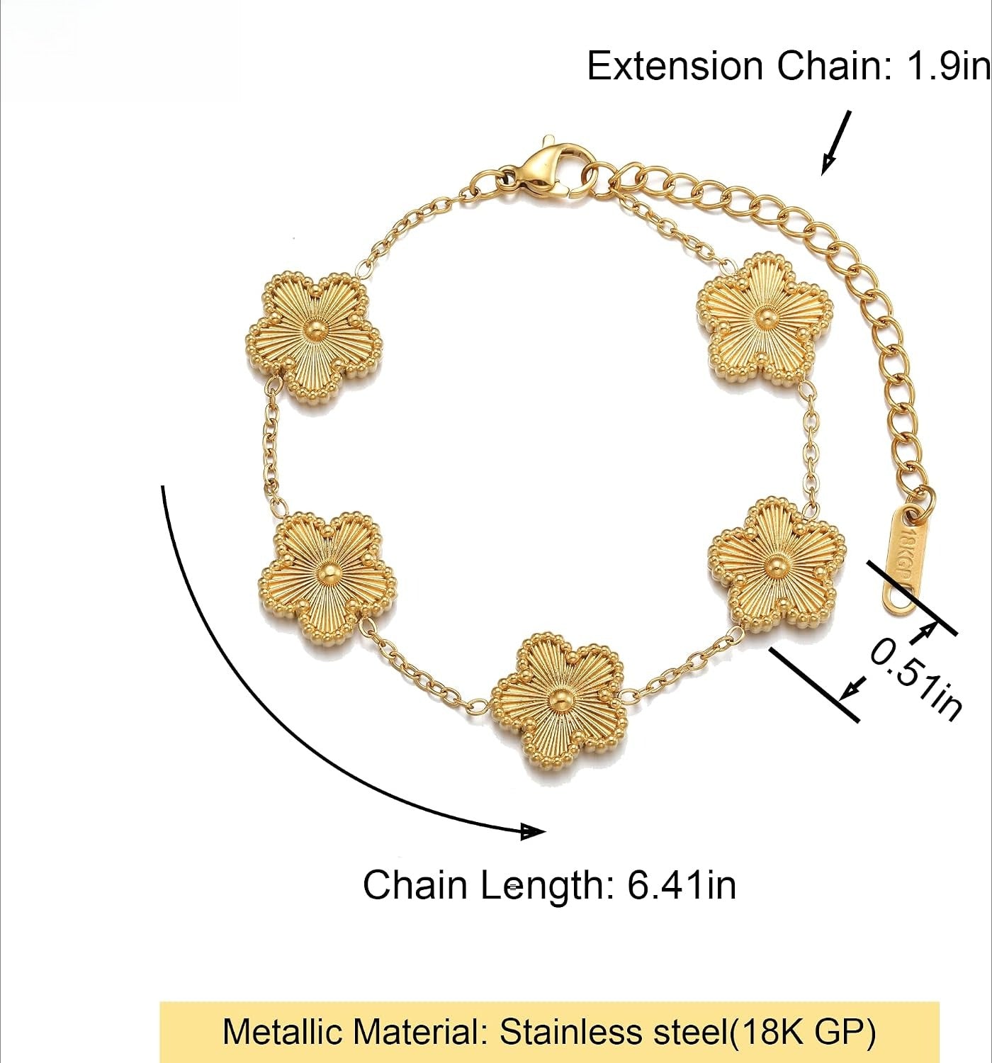 18K Gold Plated Clover Bracelet Love bangle Set for Women - Stack Friendship Bracelet Lucky Link Bracelets Jewelry Gifts Trendy for Women