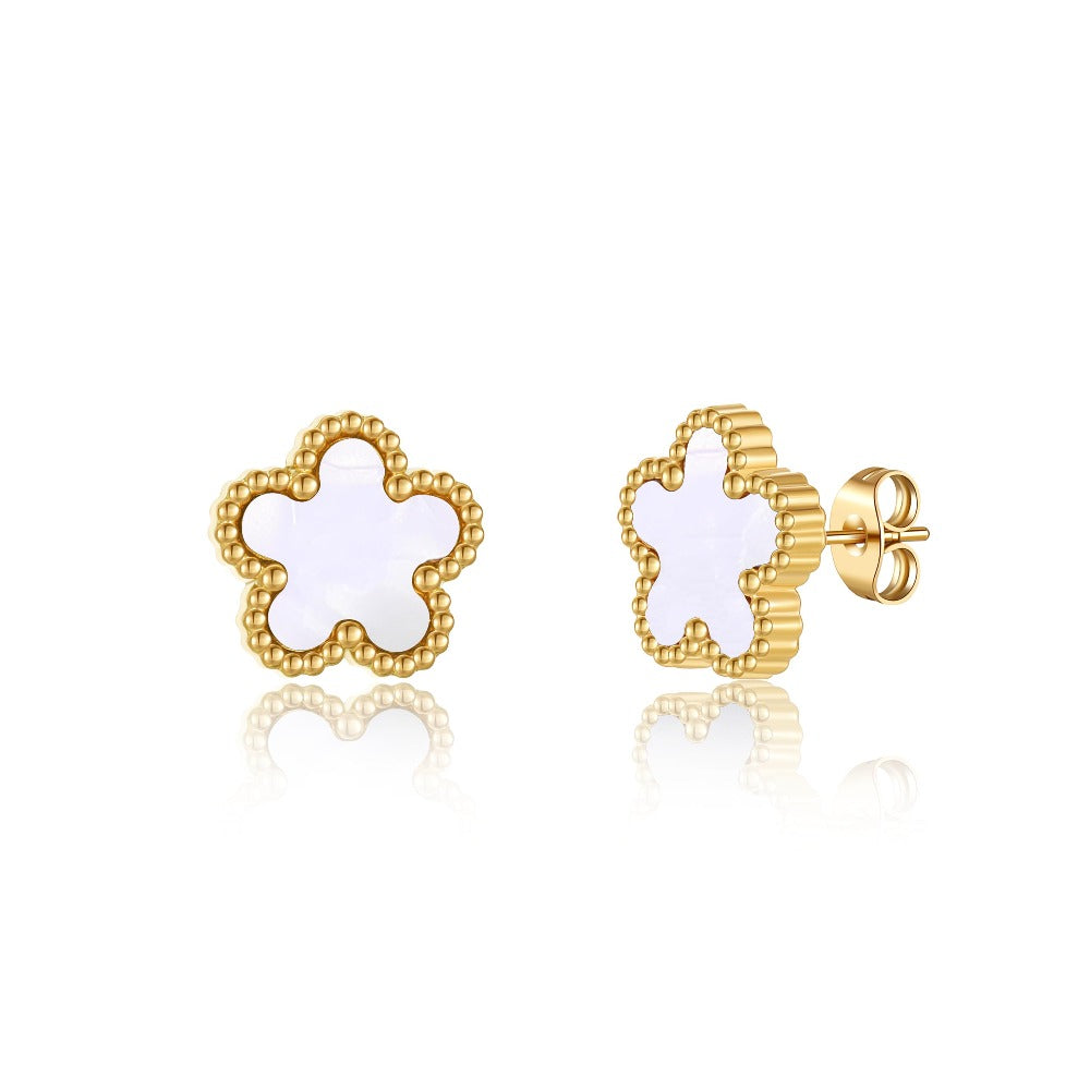 18K Gold Plated Clover Earrings for Women-Four Leaf Flower Lucky Stud Earrings 4 Leaf Dangle Earrings Simple Jewelry Gifts for Women