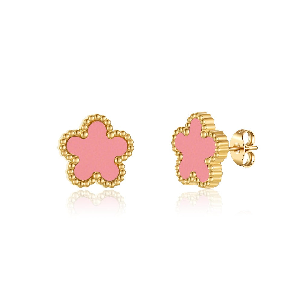 18K Gold Plated Clover Earrings for Women-Four Leaf Flower Lucky Stud Earrings 4 Leaf Dangle Earrings Simple Jewelry Gifts for Women