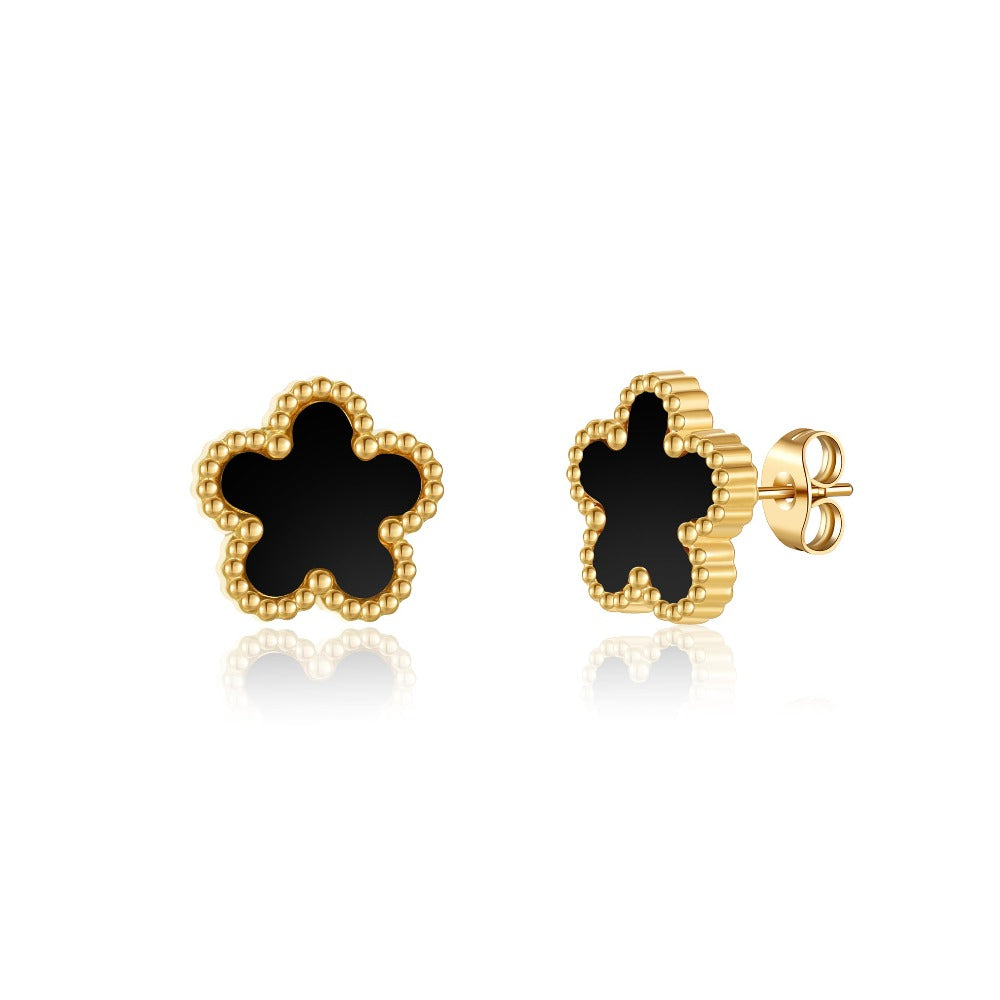 18K Gold Plated Clover Earrings for Women-Four Leaf Flower Lucky Stud Earrings 4 Leaf Dangle Earrings Simple Jewelry Gifts for Women
