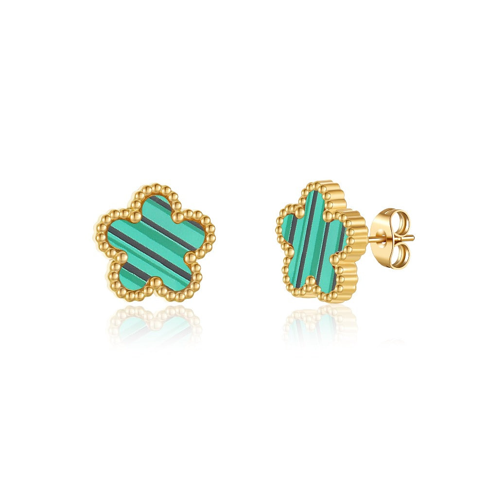 18K Gold Plated Clover Earrings for Women-Four Leaf Flower Lucky Stud Earrings 4 Leaf Dangle Earrings Simple Jewelry Gifts for Women