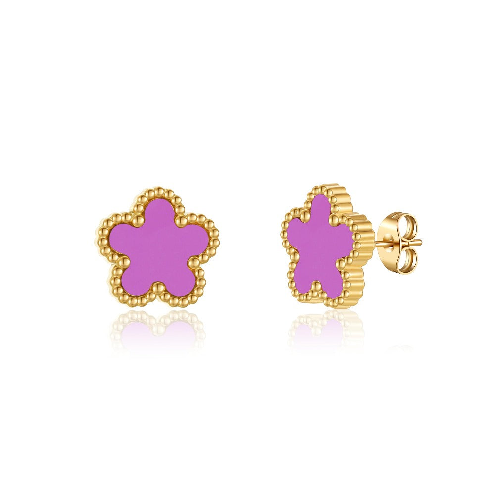 18K Gold Plated Clover Earrings for Women-Four Leaf Flower Lucky Stud Earrings 4 Leaf Dangle Earrings Simple Jewelry Gifts for Women
