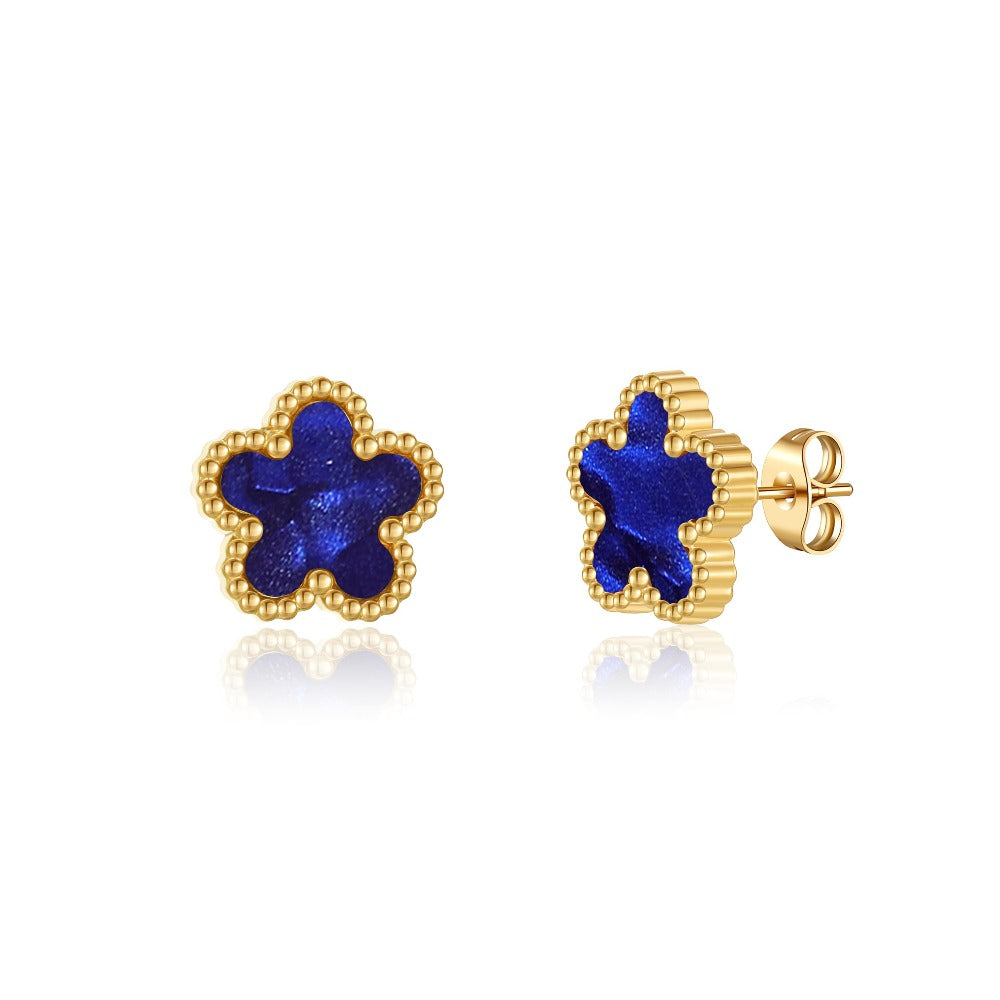 18K Gold Plated Clover Earrings for Women-Four Leaf Flower Lucky Stud Earrings 4 Leaf Dangle Earrings Simple Jewelry Gifts for Women